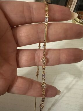 Kendra Scott Gold-Tone Necklace with Clear Crystals